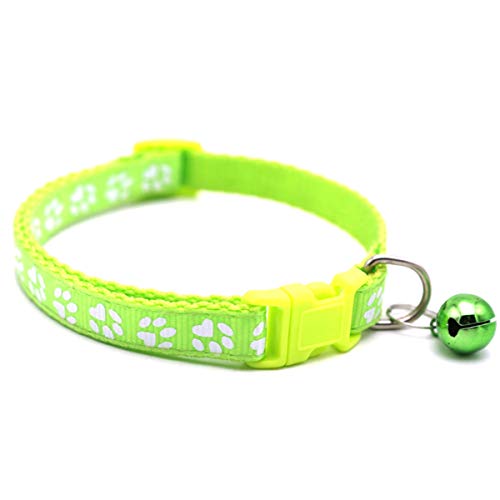 Moonbaby Pet Dog Cat Collar Verstellbare Schnallen mit Bell Pet Supplies Zubehör für kleine Hunde Hellgrün von Moonbaby