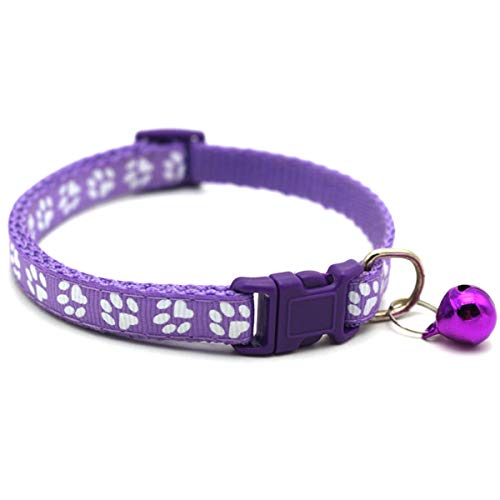 Moonbaby Pet Dog Cat Collar Verstellbare Schnallen mit Bell Pet Supplies Zubehör für kleine Hunde Lila von Moonbaby