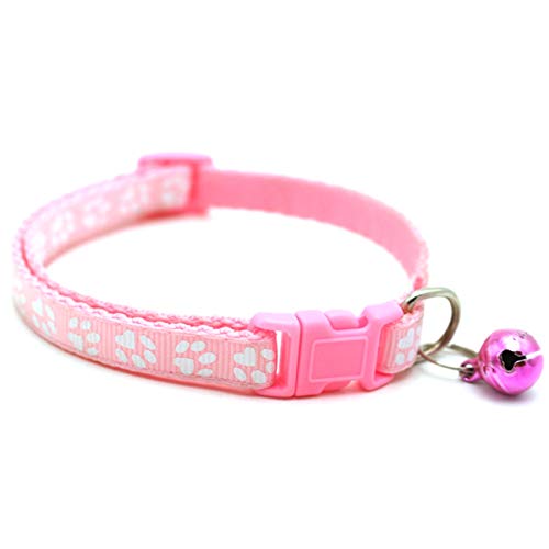 Moonbaby Pet Dog Cat Collar Verstellbare Schnallen mit Bell Pet Supplies Zubehör für kleine Hunde Rosa von Moonbaby