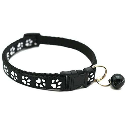 Moonbaby Pet Dog Cat Collar Verstellbare Schnallen mit Bell Pet Supplies Zubehör für kleine Hunde Schwarz von Moonbaby