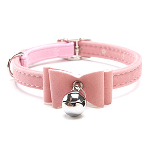 Moonbaby Sicherheit Elastische Fliege mit Glocke kleines Hund Katzenhalsband Haustier Produkte Rosa S von Moonbaby