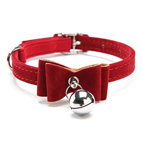 Moonbaby Sicherheit Elastische Fliege mit Glocke kleines Hund Katzenhalsband Haustier Produkte rot S von Moonbaby