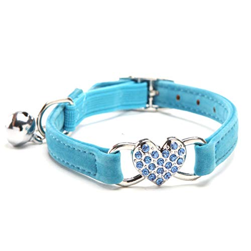 Moonbaby Sicherheit elastisch verstellbares Katzenhalsband Haustier Produkt kleines Hundehalsband Blau S von Moonbaby