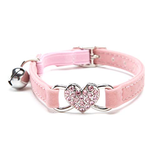 Moonbaby Sicherheit elastisch verstellbares Katzenhalsband Haustier Produkt kleines Hundehalsband Rosa S von Moonbaby