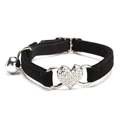 Moonbaby Sicherheit elastisch verstellbares Katzenhalsband Haustier Produkt kleines Hundehalsband Schwarz S von Moonbaby