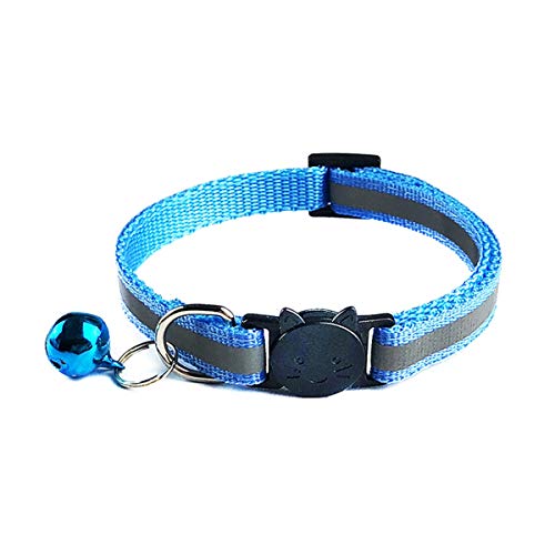 Moonbaby Verstellbare Nylon Hundehalsbänder mit Glocken für kleine Hunde Katzenhalsbänder Tierbedarf Himmelblau von Moonbaby