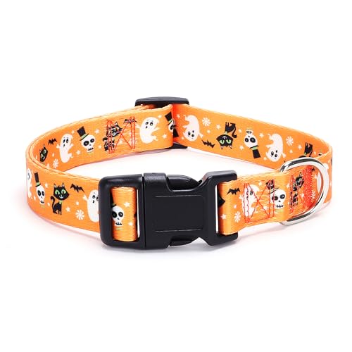 Moonpet Halloween-Hundehalsband für kleine Hunde, niedlich, weich, verstellbar, für Jungen und Mädchen, männlich, weiblich, Haustier-Hundehalsband, Größe S von Moonpet