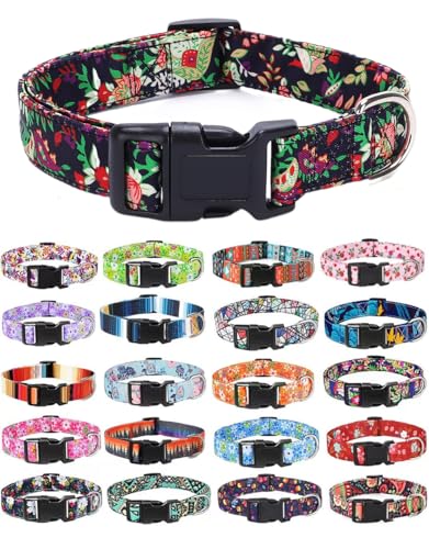 Moonpet Hundehalsbänder für Welpen, XS, klein, mittel, große Hunde – Unisex, niedliches Design, Jungen, Mädchen, Hundehalsband, weich, verstellbar, Bohemia, ausgefallen, floral, XS von Moonpet