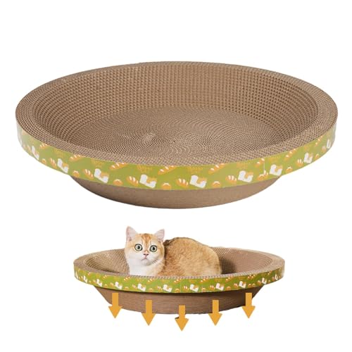 Moonyan Kratzschale für Katzen aus Pappe | Stabiles Lounge-Nest für Katzen, verstärkte Schalenbetten - Haustierbedarf für Kätzchennest, Wohnzimmer, Balkon, Schlafzimmer, Spielzimmer, Arbeitszimmer von Moonyan