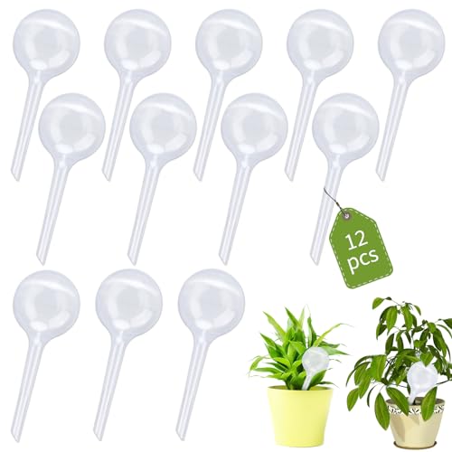 Bewässerungskugeln für Pflanzen,12 PCS Gießkugeln für Pflanzen,13x5cm Pflanzen Bewässerungskugeln,Transparent Bewässerung Kugeln für Pflanzen für das Pflanzenbewässerung Im Innen und Außenbereich von Moorstdel