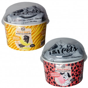 Moos & Rosy&apos;s Proteïn Eismix für Hunde Kombipackung 1 x Badass Banana + 1 x Smashing Strawberry von Moos & Rosy