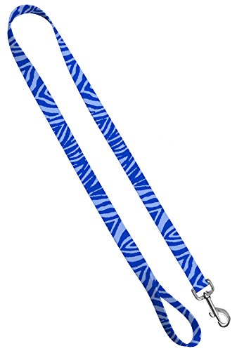 Moose Pet Wear Deluxe-Hundeleine, Gemustert, strapazierfähig, 2,5 x 1,2 m, Zebrablau (SL1-4-ZBRA-BLU) von Moose Pet Wear