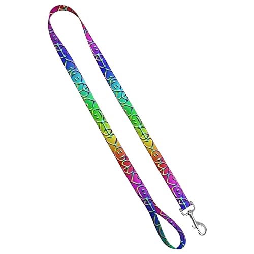 Moose Pet Wear Deluxe Hundeleine - Gemusterte Heavy Duty Pet Leashes, Made in USA - 1 Zoll x 4 Fuß, 1" LEASH 4 FT, Peace Love Happy von Moose Pet Wear