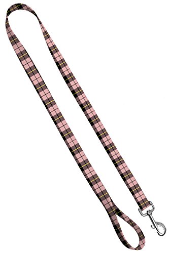 Moose Pet Wear Deluxe Hundeleine - Gemusterte Heavy Duty Pet Leashes, Made in USA - 1 Zoll x 4 Fuß, 1" Leash 4 FT, Rosa kariert von Moose Pet Wear