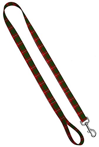 Moose Pet Wear Deluxe Hundeleine - Gemusterte Heavy Duty Pet Leashes, Made in USA - 1 Zoll x 4 Fuß, 1" Leash 6 FT, Rotes Tartan-Muster von Moose Pet Wear