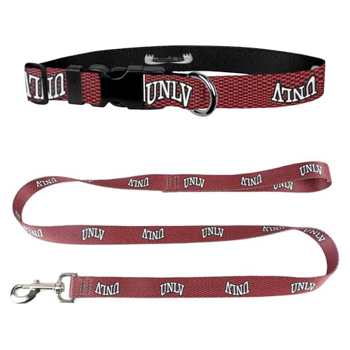 Moose Pet Wear UNLV Runnin' Rebels Hundehalsband, verstellbar, 1" Adjustable Deluxe Collar - Large, Weiß/Rotes Kohlefaser. von Moose Pet Wear