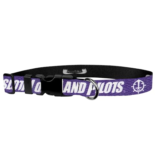 Moose Pet Wear University of Portland Hundehalsband, verstellbar, 1" Adjustable Deluxe Collar - Medium, Violetter Kohlefaser. von Moose Pet Wear