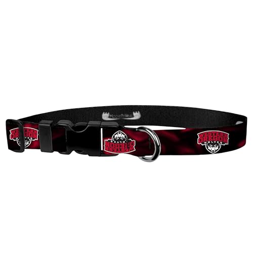 Moose Pet Wear Western Oregon University Hundehalsband, verstellbar, 3/4" Adjustable Deluxe Collar - Medium, Rot und Schwarz Smoke von Moose Pet Wear