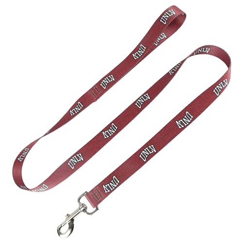 Moose Racing Hundeleine – UNLV Pet Leash, 2,5 cm breit x 1,8 m lang, Weiß UNLV auf roter Kohlefaser von Moose Pet Wear