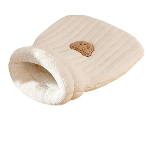 Moosejia Katzenschlafsack, Katzenschlafsack Weich Kuscheliges Warm katzenbett, für den Winter, warm, Schlafkissen, Flauschiges Katzenbettfür Katzen und Welpen(White,Large) von Moosejia