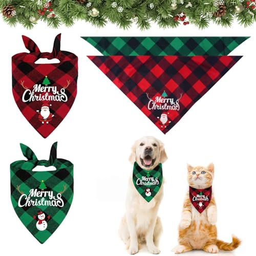 Weihnachts-Bandanas für Hunde, Schal für Haustiere, Merry Christmas, Dreieckslätzchen für Hunde von Moosono