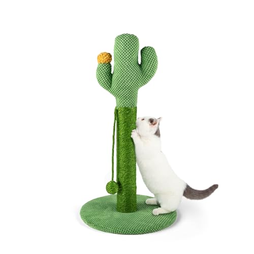 Mora Pets Kratzstamm für Katzen Kratzsäule Kaktus Kratzbaum Klein Kratz Kaktus für Katzen Cat Scratching Post Kratzkaktus Natürlicher Sisal Kratzstange Stabil 57.9 x 33 cm, Grün von Mora Pets