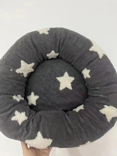 Mora Pets Donut-Hundebetten für kleine Hunde, rund, beruhigendes Katzenbett für Innenkatzen, niedlicher Stern, flauschiges Welpen-Kätzchenbett mit abnehmbarem, waschbarem Bezug, ausgefallener Kreis, von Mora Pets