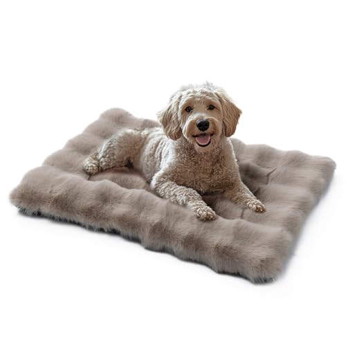 Mora Pets Hundebett Flauschig Hundedecke Waschbar Hundematte Hundekissen Weiches und Warmes für Kleine Mittelgroße Grosse Hunde Decke Kuschelig und rutschfest Braun 61 x 46 cm von Mora Pets