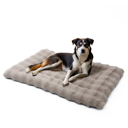 Mora Pets Hundebett Flauschig Hundedecke Waschbar Hundematte Hundekissen Weiches und Warmes für Kleine Mittelgroße Grosse Hunde Decke Kuschelig und rutschfest Braun 91 x 60.5 cm von Mora Pets