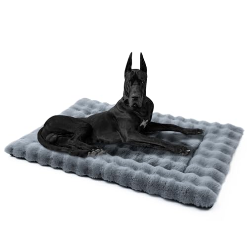 Mora Pets Hundematte Hundedecke waschbar und rutschfest Hundebett Flauschig Hundekissen für Kleine Mittelgroße Grosse Hunde Decke Weiches und Warmes, Grau 107 x 71 cm von Mora Pets