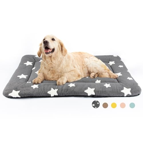 Mora Pets Hundekäfig-Unterlage, Hundebett-Matte für große Hunde, waschbar, für 106,7 cm Käfig, ultraweiche, flache Welpenmatratze, Katzenkätzchen, Kissen für gemütliches Schlafen, rutschfest, Grau, von Mora Pets