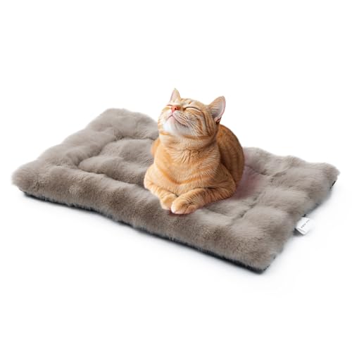 Mora Pets Katzendecke für Katzen Katzenkissen Flauschig Katzenbett Waschbar und rutschfest Katzen Decke Warme Kuscheldecke für Kleine Mittelgroße Grosse Katzen Braun 56 x 35.5 cm von Mora Pets