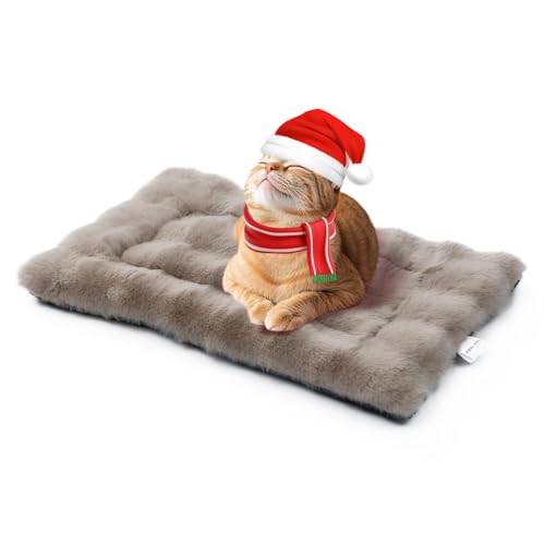 Mora Pets Katzendecke für Katzen Katzenkissen Flauschig Katzenbett Waschbar und rutschfest Katzen Decke Warme Kuscheldecke für Kleine Mittelgroße Grosse Katzen Braun 56 x 35.5 cm von Mora Pets