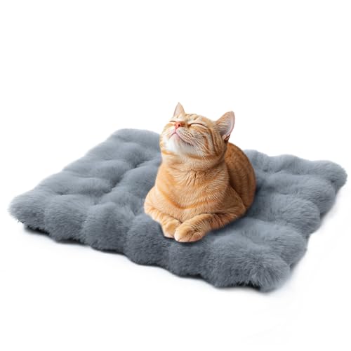 Mora Pets Katzendecke für Katzen Katzenkissen Flauschig Katzenbett Waschbar und rutschfest Katzen Decke Warme Kuscheldecke für Kleine Mittelgroße Grosse Katzen Grau 56 x 35.5 cm von Mora Pets