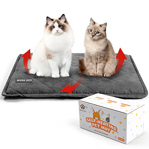 Mora Pets Selbstheizende Decke Katze Katzendecke Selbstwärmende Wärmedecke Katze Heizdecke für Katze und Hund Ohne Strom Wärmematte Waschbare und rutschfest Wärme Decke 76 x 52 cm von Mora Pets