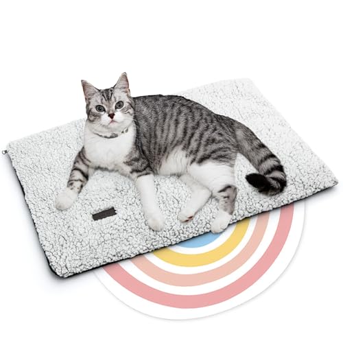 Mora Pets Selbstheizende Katzendecke Heizdecke für Katze Wärmedecke Selbstwärmend Decke Katze Heizmatte Geräuschlos Wärmekissen Waschbar Katzenbett Flauschig und Weich 61 x 46 cm von Mora Pets