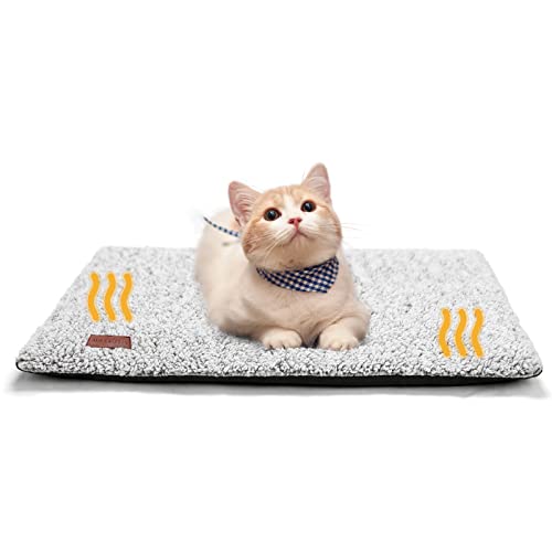 Mora Pets Selbstheizende Katzendecke für Katze Selbstwärmend Decke Katze Kissen Heizdecke für Katze Wärmedecke Geräuschlos Katzenkissen Waschbar Katzenbett Flauschig und Weich 61 x 45 cm von Mora Pets