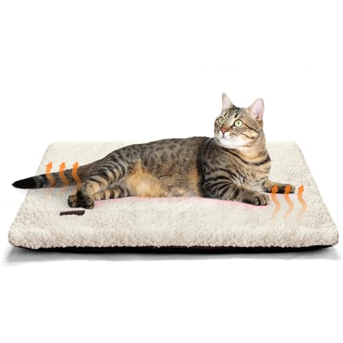 Mora Pets Selbstheizende Katzendecke für Katze Selbstwärmend Decke Katze Kissen Heizdecke für Katze Wärmedecke Geräuschlos Katzenkissen Waschbar Katzenbett Flauschig und Weich 60x46cm von Mora Pets