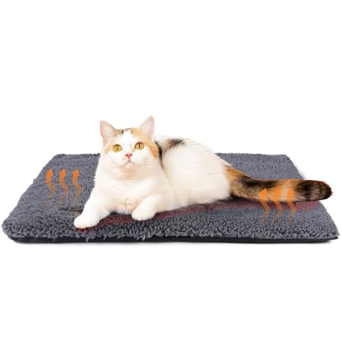 Mora Pets Selbstheizende Katzendecke für Katze Selbstwärmend Decke Katze Kissen Heizdecke für Katze Wärmedecke Geräuschlos Katzenkissen Waschbar Katzenbett Flauschig und Weich 61 x 45 cm von Mora Pets