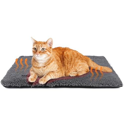 Mora Pets Selbstheizende Katzendecke für Katze Selbstwärmend Decke Katze Kissen Heizdecke für Katze Wärmedecke Geräuschlos Katzenkissen Waschbar Katzenbett Flauschig und Weich 74x47cm von Mora Pets