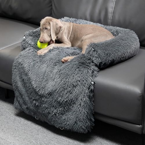 Mora Pets Hundebett Plüsch Sofaschutz Hund Hundedecke Sofa Couch Sofaschoner für Hunde wasserdicht & antirutsch Hundekissen für kleine Hunde, L 61 x B 87 x H10 cm (4-in-1) von Mora Pets