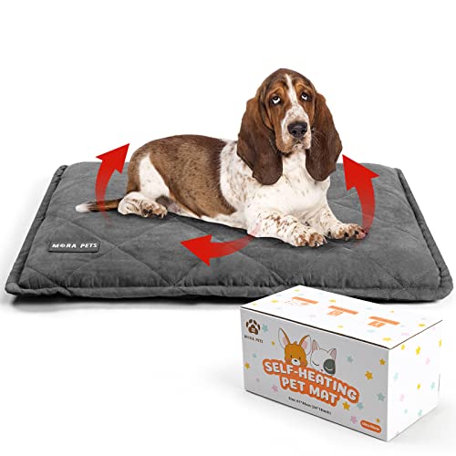 Mora Pets Wärmedecke Hunde Selbstheizende Decke Hunde Heizdecke für Hunde Ohne Strom Thermodecke Hunde Wärmematte Selbstheizende Katzendecke Waschbare und rutschfest Wärme Decke 89 x 58 cm von Mora Pets