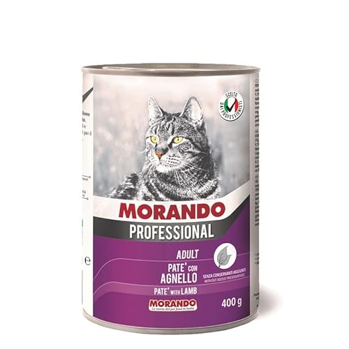 Morando Professional AdultPastete Nassfutter für Katzen (100% Made in Italy, Katzennassfutter, Hauptzutat: Lammfleisch, Nassfutter Katze, Portionsgröße: 400 g) von Morando