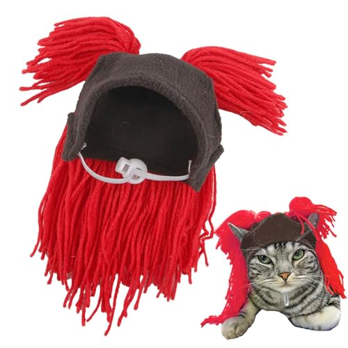 Moreeulsi Katzen-Outfits Haustierkleidung, Haustier-Strickmütze | Handgefertigte Katzenkopfbedeckung,Katzenkostüm, Katzen-Outfits, lustiger Winter-Hund, warme Mütze für Weihnachten, Haustier, von Moreeulsi