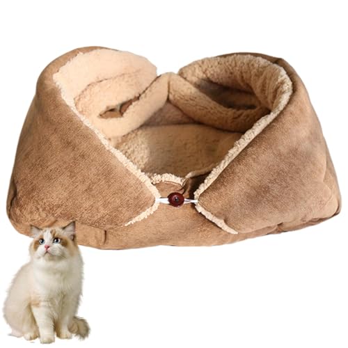 Moreeulsi Katzenbett | 2-in-1 Schlafsack kleines Hundebett | warmes Haus, Katzendecke, waschbar, Katzen-Couchbett, Schlafversteck für kleine mittelgroße Katzen und Hunde von Moreeulsi