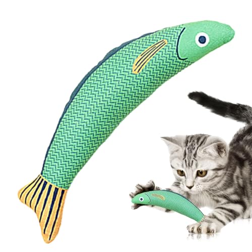 Moreeulsi Katzenspielzeug zum Zahnen – Indoor-Kätzchen-Training, saurer Fisch-Spielzeug, 21 x 8 cm, interaktives Katzenminze-Knister-Spielzeug für Katzen aller Rassen von Moreeulsi