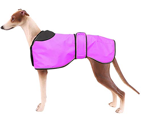 MOREZI Winter wasserdichte Hundejacke, mit warmem Fleecefutter, Outdoorbekleidung, mit verstellbaren Schultergurten, geeignet für mittlere und große Hunde-Pink-M von Morezi