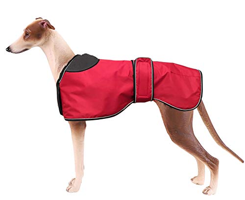 MOREZI Winter wasserdichte Hundejacke, mit warmem Fleecefutter, Outdoorbekleidung, mit verstellbaren Schultergurten, geeignet für mittlere und große Hunde-Rot-M von Morezi