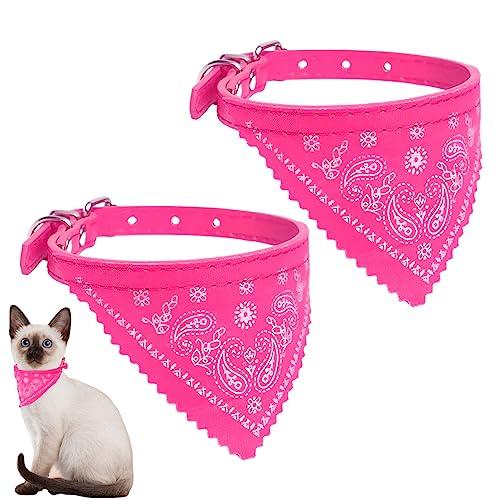 Morices Hunde-Bandana-Halsband, Boho-Haustier-Schal, verstellbar, Dreieck-Lätzchen, Halstuch für Welpen, kleine Größe, Haustier-Halstuch, Kostüm-Zubehör für kleine Hunde, Dekoration (Rosa) von Morices