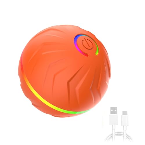 Moslalo Interaktiver Hundespielzeugball, rollender Ball-Hundespielzeug,Automatische Hundebälle | USB-wiederaufladbarer Ballwerfer für Hunde, Spielzeug zur Bereicherung für Hunde, Heimtierbedarf für von Moslalo
